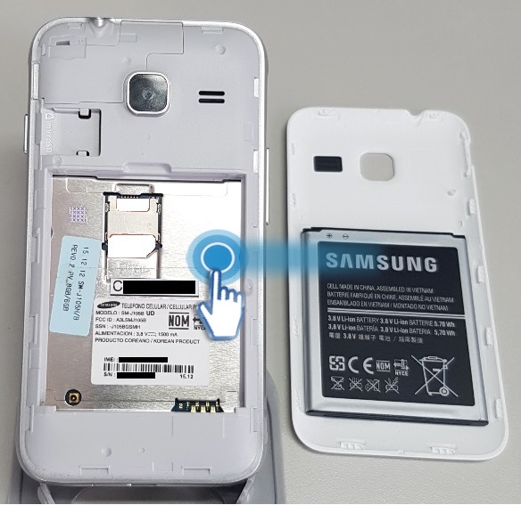 Galaxy J1 Mini - ¿Cómo instalar la tarjeta SIM?
