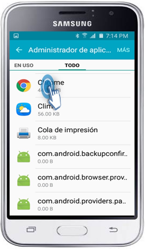 Galaxy J1 Mini - ¿Cómo Cerrar o detener una aplicación?