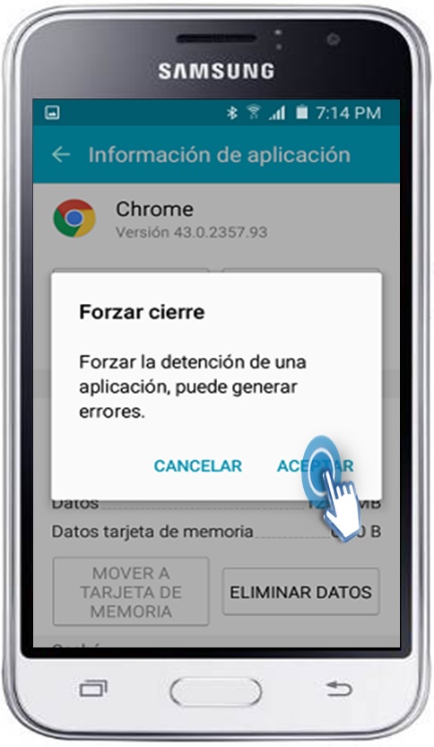 Galaxy J1 Mini - ¿Cómo Cerrar o detener una aplicación?