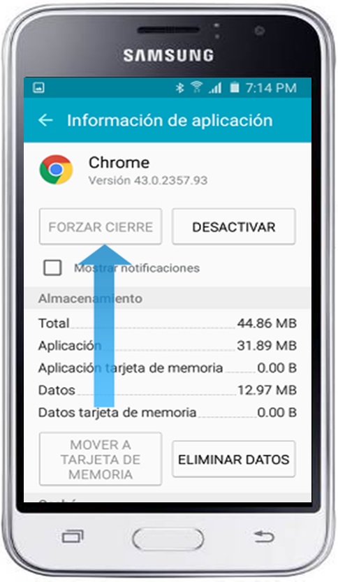 Galaxy J1 Mini - ¿Cómo Cerrar o detener una aplicación?