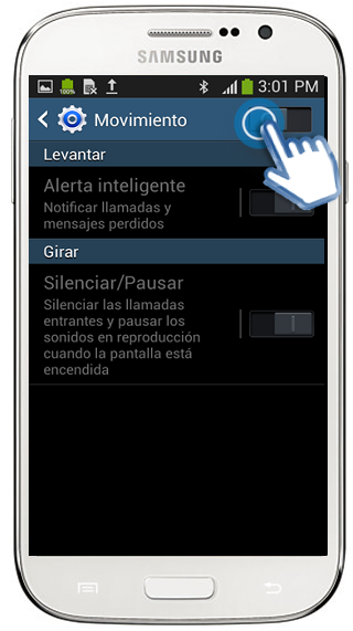 Galaxy Grand Neo - ¿Cómo activar la función de Movimientos y gestos?