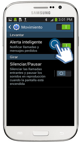 Galaxy Grand Neo - ¿Cómo activar la función de Movimientos y gestos?