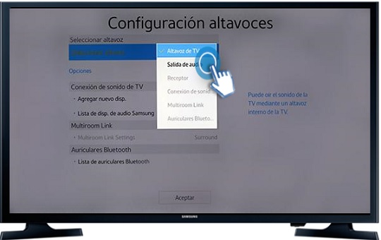 Smart TV J5200A Serie 5-¿Cómo establecer la configuración de los altavoces?