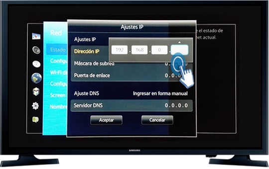 Smart TV J5200A Serie 5-¿Cómo configurar una dirección IP y demás datos de forma manual?
