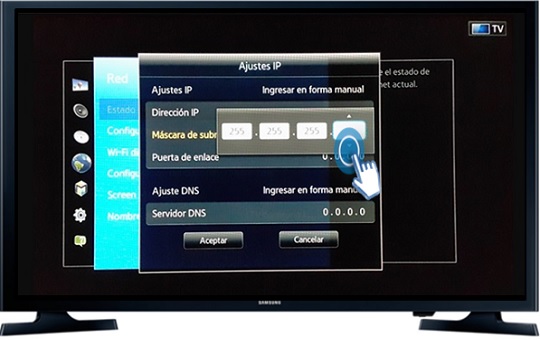 Smart TV J5200A Serie 5-¿Cómo configurar una dirección IP y demás datos de forma manual?
