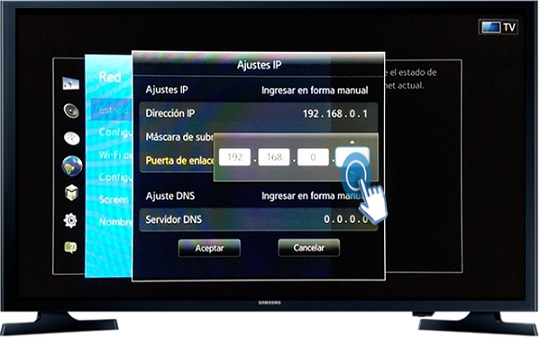 Smart TV J5200A Serie 5-¿Cómo configurar una dirección IP y demás datos de forma manual?