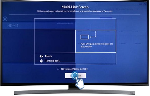 65 UHD 4K Curvo Smart TV JU6700 - ¿Cómo activar la función Samsung Multi - Link Screen?