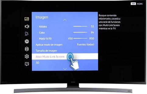 65 UHD 4K Curvo Smart TV JU6700 - ¿Cómo activar la función Samsung Multi - Link Screen?