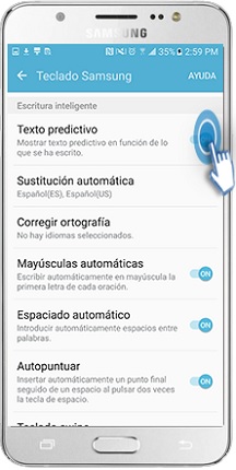 Galaxy J5 (2016) - ¿Qué esTexto predictivo? ¿Cómo se activa?