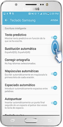 Galaxy J5 (2016) - ¿Qué esTexto predictivo? ¿Cómo se activa?