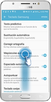 Galaxy J5 (2016) - ¿Cómo ajustar el tamaño del teclado?