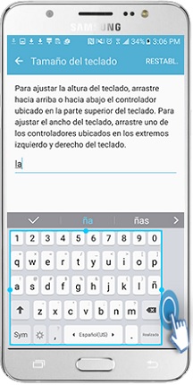 Galaxy J5 (2016) - ¿Cómo ajustar el tamaño del teclado?