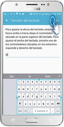 Galaxy J5 (2016) - ¿Cómo ajustar el tamaño del teclado?
