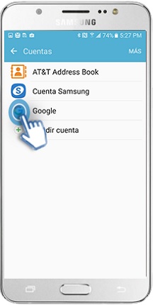 Galaxy J5 (2015) - ¿Cómo sincronizar una cuenta?