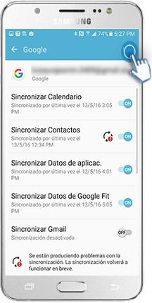 Galaxy J5 (2015) - ¿Cómo sincronizar una cuenta?