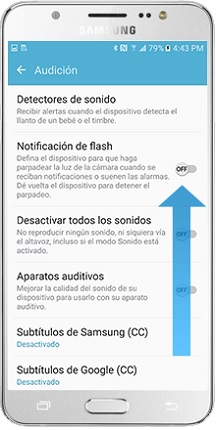 Galaxy J5 (2016) - ¿Cómo desactivar notificaciones Flash?