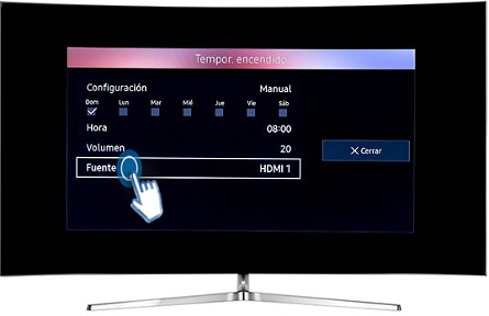 SMART TV / UN65KS9000-¿Cómo activar temporizador de encendido?