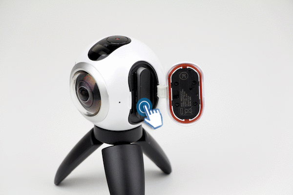 Cámara Gear 360 - ¿Cómo retiro la batería de mi cámara 360?