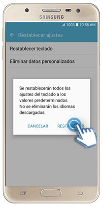 Galaxy J5 Prime - ¿Cómo resTablecer el teclado?