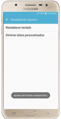 Galaxy J5 Prime - ¿Cómo resTablecer el teclado?