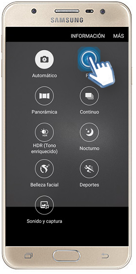 Galaxy J5 prime - ¿Cuáles son los modos de la cámara trasera?