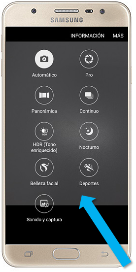 Galaxy J5 prime - ¿Cuáles son los modos de la cámara trasera?