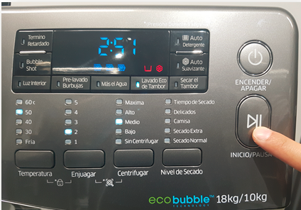 Lavadora Secadora/WD18J7825KP - ¿Cómo realizar el lavado de Eco Tambor?