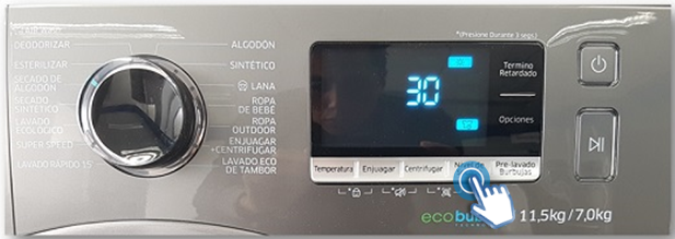 Lavadora Secadora/WD11J6410AW - ¿Cómo activar la función de secado?