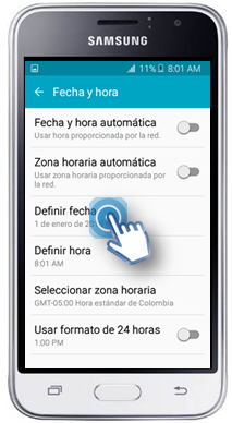 Galaxy J1 Prime: ¿Cómo ajustar la fecha?