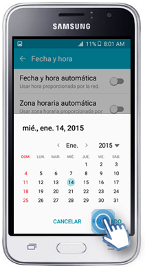 Galaxy J1 Prime: ¿Cómo ajustar la fecha?