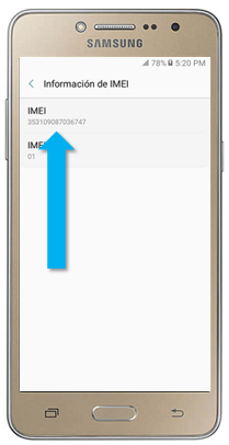 Galaxy J2 Prime - ¿Cómo verificar el código IMEI y serial?