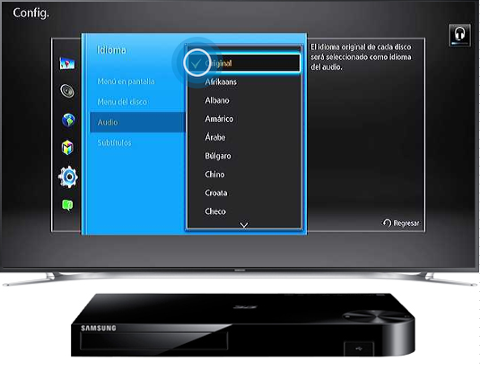 Blu-Ray BD-H5500 - ¿Cómo ajustar el idioma del audio?