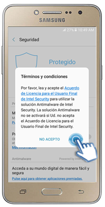 Galaxy J2 Prime - ¿Cómo verificar la seguridad del dispositivo?