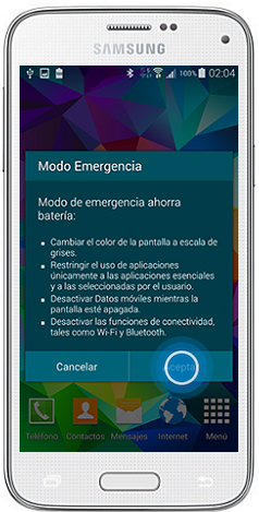 Galaxy S5 Mini - ¿Cómo desactivar el modo de Emergencia?