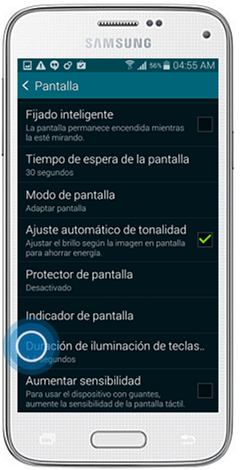 Galaxy S5 Mini - ¿Cómo configuro la iluminación de los botones táctiles?