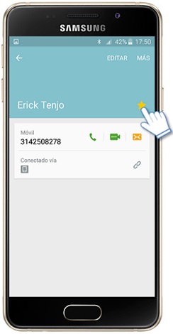 Glaxy A3 2016 - ¿Cómo eliminar un contacto de favoritos?