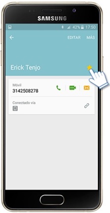 Glaxy A3 2016 - ¿Cómo eliminar un contacto de favoritos?