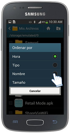 Galaxy Ace3 - ¿Cómo ordenar tus carpetas?