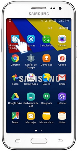 Samsung : Samsung Galaxy J2 - ¿Cómo verificar la memoria de almacenamiento con el Administrador inteligente?