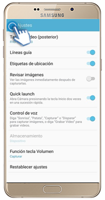 Galaxy A9 - ¿Cómo activar líneas de guía en la cámara?