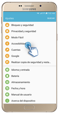 Galaxy A9 - ¿Cómo activar la función gestos de aumento?