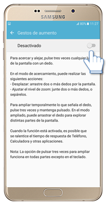 Galaxy A9 - ¿Cómo activar la función gestos de aumento?