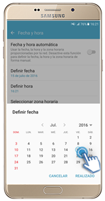 Galaxy A9 - ¿Cómo ajustar la fecha de forma manual?