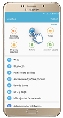 Galaxy A9 - ¿Cómo ajustar el tiempo de espera de la pantalla?