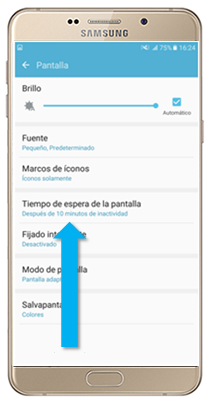 Galaxy A9 - ¿Cómo ajustar el tiempo de espera de la pantalla?