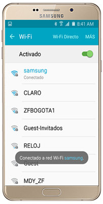 Galaxy A9 - ¿Cómo establecer conexión con una red Wi-Fi?