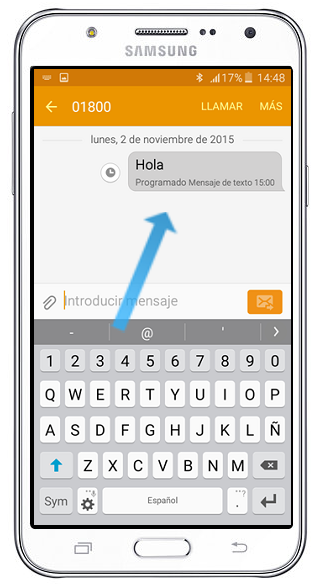 Galaxy J7 - ¿Cómo Programo el envío de un mensaje de texto?