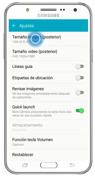 Galaxy J7 - ¿Cómo realizar el ajuste de calidad y tamaño de una imagen?