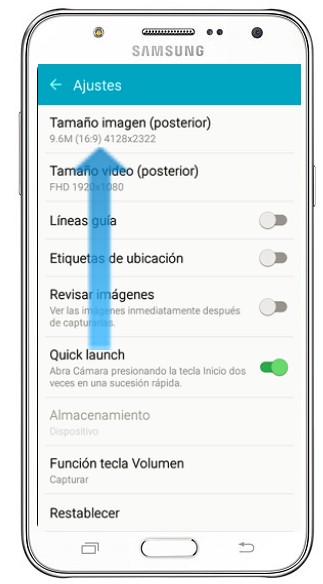 Galaxy J7 - ¿Cómo realizar el ajuste de calidad y tamaño de una imagen?