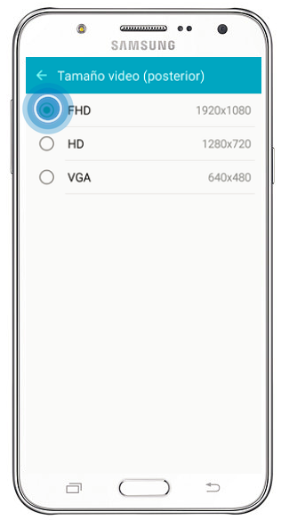 Galaxy J7 - ¿Cómo ajustar tamaño y calidad de un vídeo ?